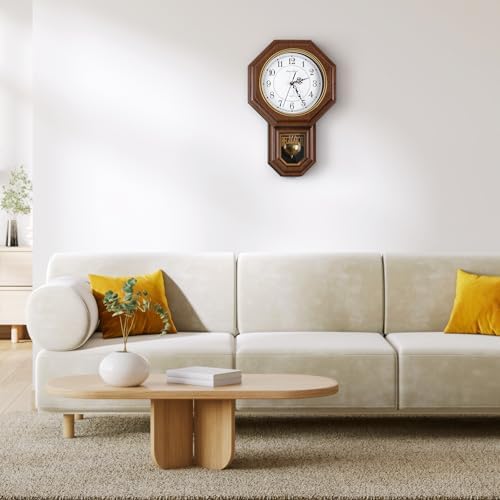 Pendulum Wall Clock, Imitation Wood Plastic Regulator Wall Clocks - Image 3
