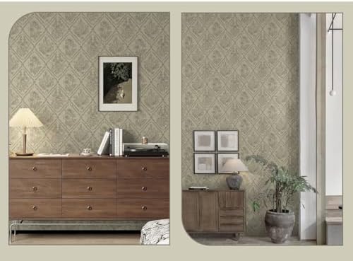 Kitico Peel and Stick Wallpaper Vintage Bohemian Wallpaper Khaki Contact Paper - Image 4