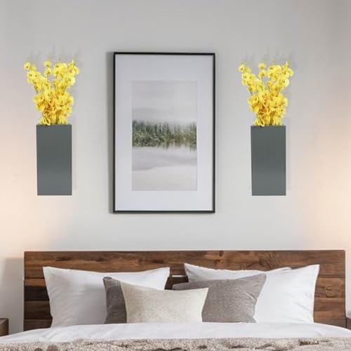 Wood Wall Planter Set of 2, Modern Wall Hanging Decor Pocket Planter - Image 7
