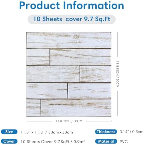 COMSTICKC 3D Faux Wood Wall Sticker Shiplap Peel and Stick, Not Real Wood - Image 5