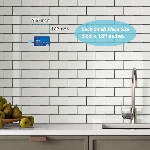 STICKGOO Peel and Stick Backsplash on Subway Tile, Polished White - Image 4