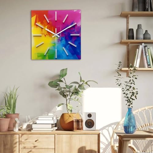 Square Glass Wall Clocks Battery Operated 12 Inch - Image 4