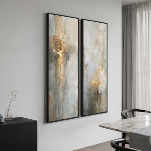 Large Framed Abstract Vertical Wall Art Set - Image 2