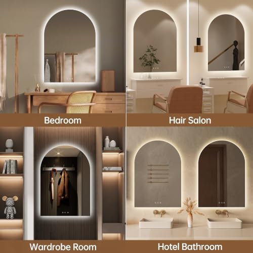 28"x40" Arched LED Lighted Bathroom Mirror - Image 7