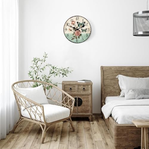 XFM Vintage Floral Wall Clock Battery Operated 24 Inch - Image 6