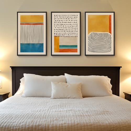 Framed Colorful Mid Century Abstract Wall Art - Image 4