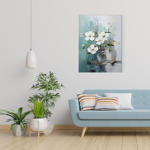 daktenn Floral Canvas Wall Art Bathroom Wall Art Pictures Wall Decor Home Decor - Image 2