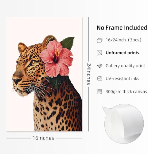 Pink Cheetah Wall Art Leopard Y2k Canvas Wall Decor Trendy Cheetah Poster - Image 2
