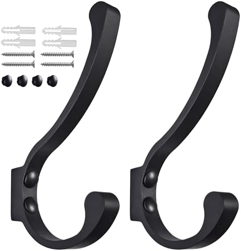 Coat Hooks for Wall, Heavy Duty Large Wall Hooks for Hanging Wall Mounted Metal by Latomex