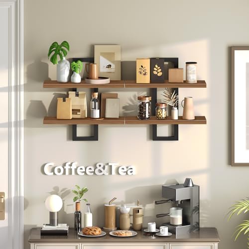 HOOBRO Floating Shelves, 15 Inch Wall Shelf Set of 2, Wall Mounted Storage - Image 3