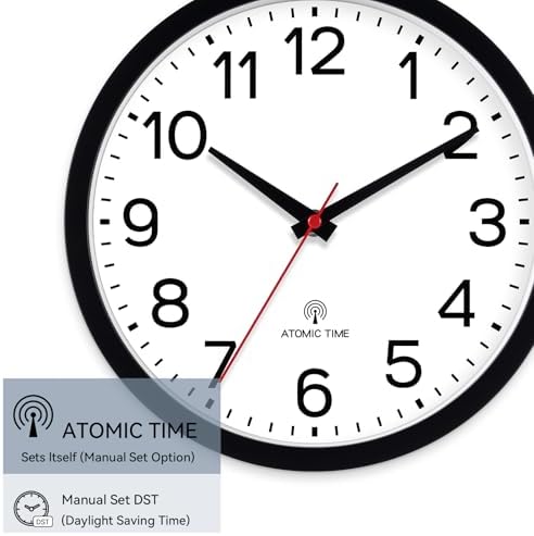 AKCISOT 10 Inch Wall Clock, Silent Battery Operated Analog Clock - Image 4