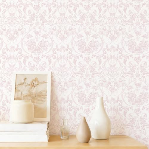 Ismoon Peel and Stick Wallpaper Pink Contact Paper 17.3in x 6.56ft Vintage by Ismoon