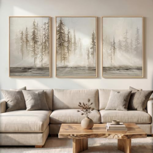 Large Framed Neutral Abstract Landscape Wall Art by Cuspin
