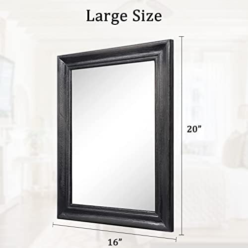 Mirrors for Wall with Black Wood Frame Large 20"x16" Rectangular Hanging - Image 6