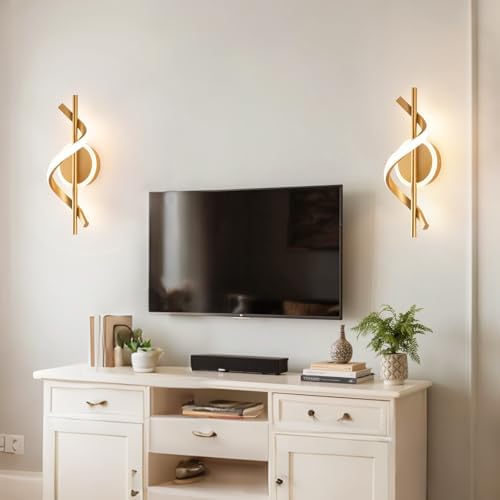 EIDISUNY 2Pack LED Wall Sconces Indoor, 12W LED Wall Mount Lights, Modern - Image 2