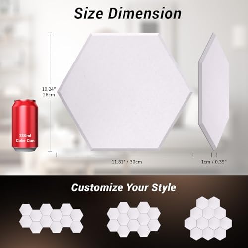 TONOR 48 Pack High Density Hexagon Acoustic Panels - Image 5
