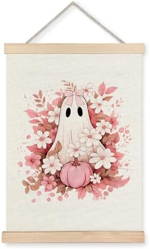 Supwhd Fall Floral Halloween Ghost Wall Art by Homedecoration