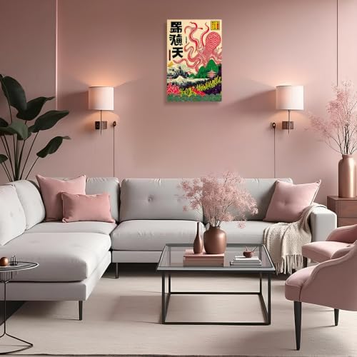 Unframed Giant Octopus Japanese Myth Canvas Wall Art 16x20in - Image 6