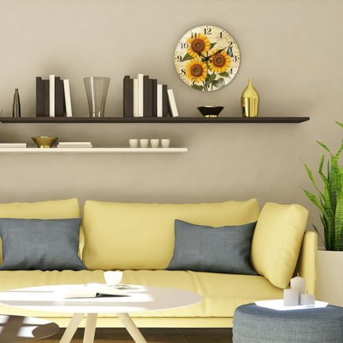 peacoblue Sunflower Wall Clocks Battery Operated - Image 5