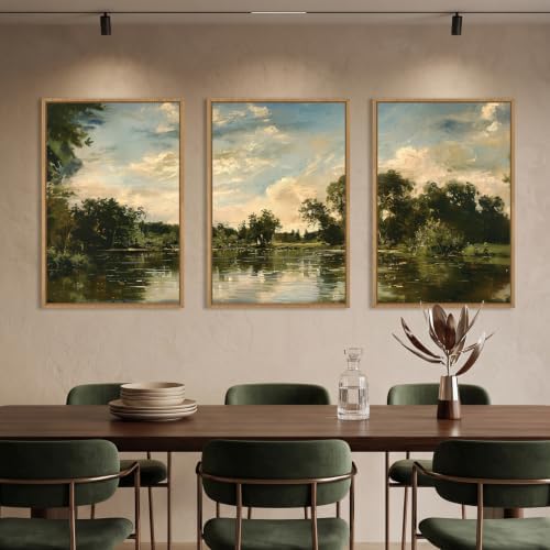 Vintage Landscape Framed Canvas Wall Art Set- 24"x36"x3 - Image 4