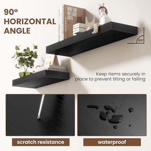 Acovy 36 Inch Floating Shelves for Wall 2 Pack, Wall Mounted Floating Shelf - Image 4