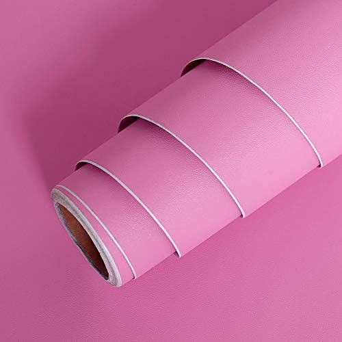 LACHEERY Pink Contact Paper 12"x160" Solid Textured Wallpaper Stick and Peel by LaCheery