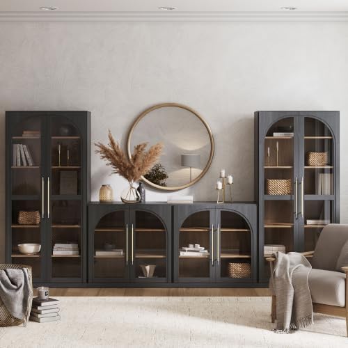 BELLEZE Jagger 128" Wall Unit 3-Piece Modular TV Stand - Image 5