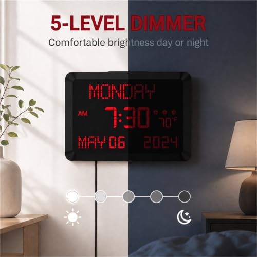 Mesqool 11.5-Inch Large Digital Wall Clock - Image 4