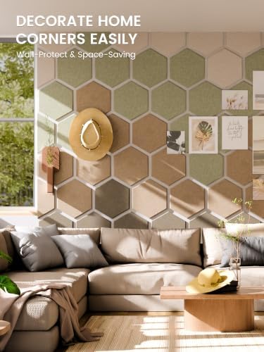 Fluxynara 8-Pack Hexagon Felt Bulletin Board Tiles, Linen Dusk-1 - Image 4