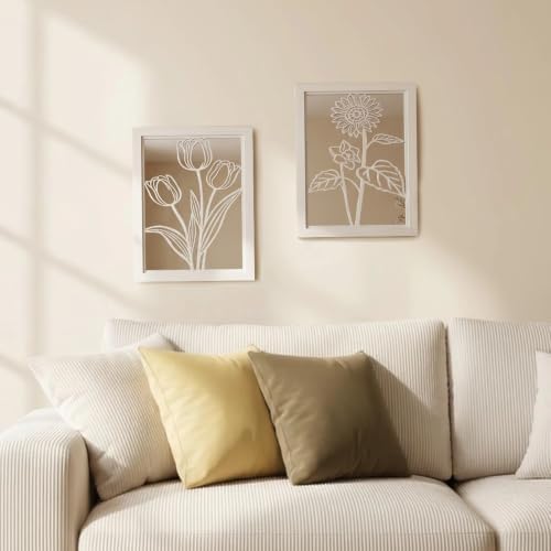 2 Set Farmhouse Mirrors for Wall Decor Living Room Bedroom Bathroom Entryway - Image 7