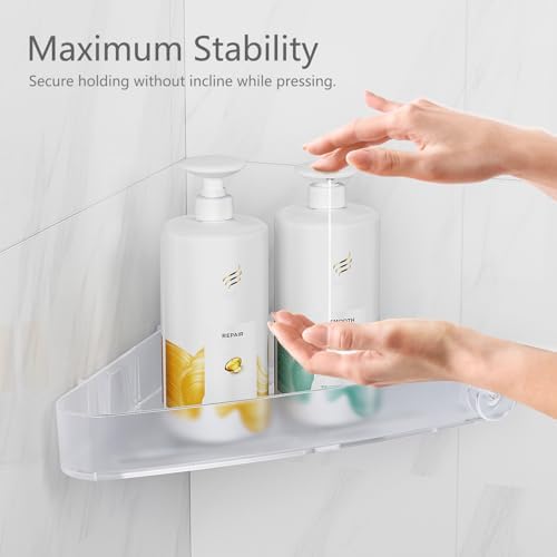 Sotfamily Plastic Shower Caddy Corner, 4 Pack, Frosted Clear - Image 4