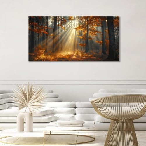 Lasdel Beautiful Autumn Forest Landscape Wall Art - Image 7