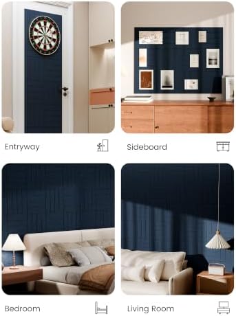 Bumusty 48" x 36" Large Cork Board Alternative, Carbon Blue - Image 6