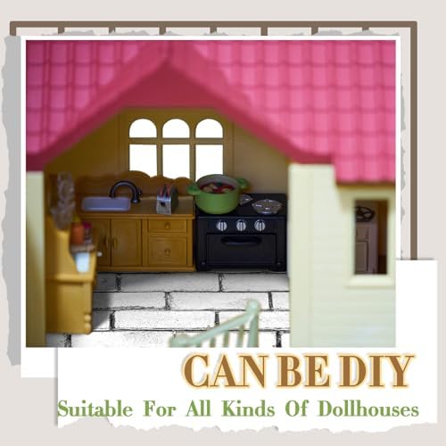 Flutesan 12 Pcs Miniature Dollhouse Wallpaper, Retro White - Image 4