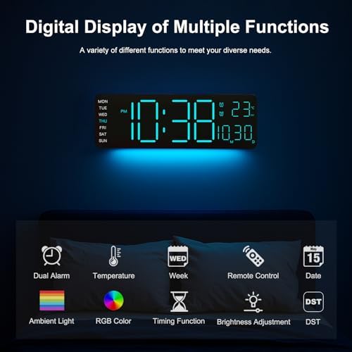 JoFomp LED Digital Clock Large Display - Image 4