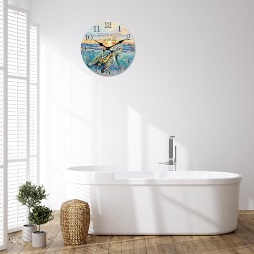 Inspirational Coastal Wall Clock 20 Inch Sea Turtle - Image 4