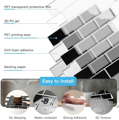 Art3d 10-Pack Subway Peel and Stick Backsplash - Image 6