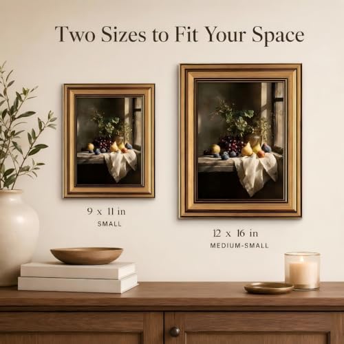 Gold Framed Wall Art, Vintage Fruit Still Life Canvas Prints – Farmhouse - Image 5