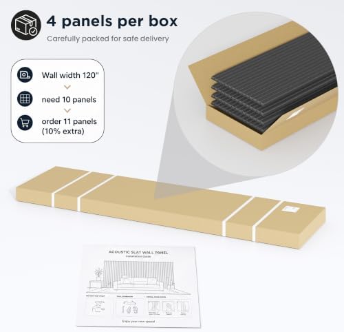 Acoustic Wood Slat Wall Panels, 106”H x 12.6”W - Image 6