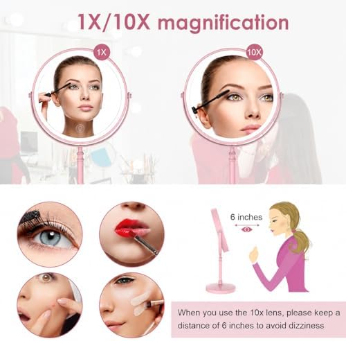 DEIOVWXS Makeup Mirror, Rechargeable Vanity Mirror - Image 4
