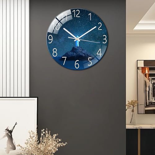Ergocar Glass Wall Clock Silent Scanning Mechanical Round Glass Wall Clock - Image 2