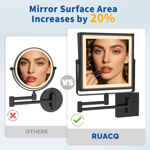 Ruacq Wall Mounted Makeup Mirror - Image 2