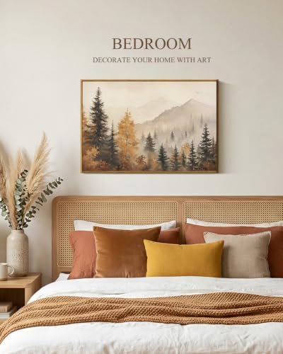 InSimSea Fall Forest Large Wall Art Decor, Trees Autumn Mountains - Image 5