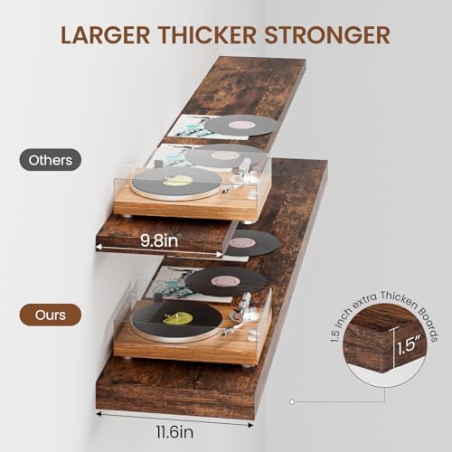 Heimlove 12 Inch Deep Floating Shelves, 55 x 12 inch Extra Long Floating Shelves - Image 5