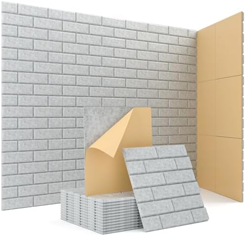 Kuchoow Acoustic Wall Panels Sound Absorbing Brick Texture Self Adhesive by Kuchoow