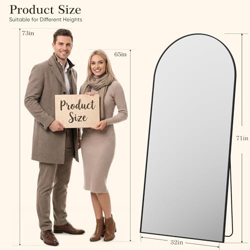 71"x32" Arched Full Length Mirror, Full Body Floor Mirror - Image 2