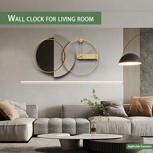 Mid Century Modern Wall Clock 3D Luxury Large Geometric Silent Non Ticking - Image 3