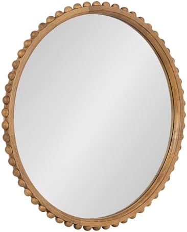 Kate and Laurel Beadbrook Round Wall Mirror by KateandLaurel