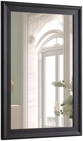 Black Wall Mirror for Bathroom, Rectangle Rustic 24 x 36 inch Vanity Mirrors by Culer