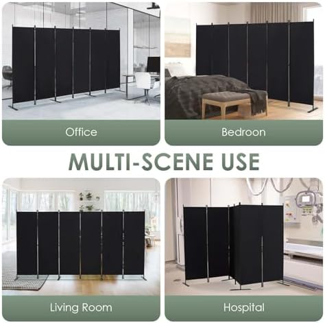 RANTILA 6 Panel Room Divider, 6 FT Folding Privacy Screen - Image 6